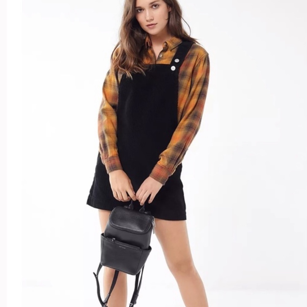BDG Black Corduroy Overall Dress Size Small
